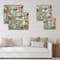 Designart - Retro Shapes With Abstract Suns and Moons II - Modern Print on Natural Pine Wood